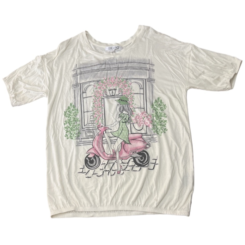 Love + Lace Paris scene girl on a scooter 
Size: Small